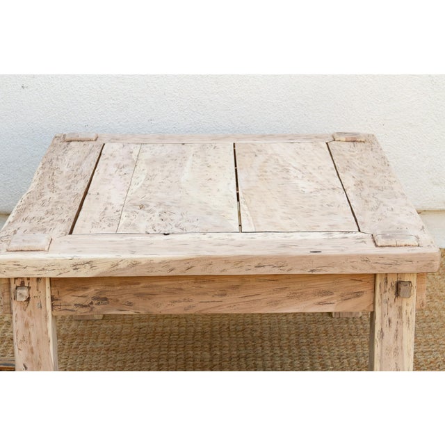 Bleached Teak Coastal Rustic Coffee Table For Sale - Image 15 of 18