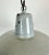 Mid-Century Modern Industrial Grey Enamel Factory Lamp, 1960s For Sale - Image 3 of 13