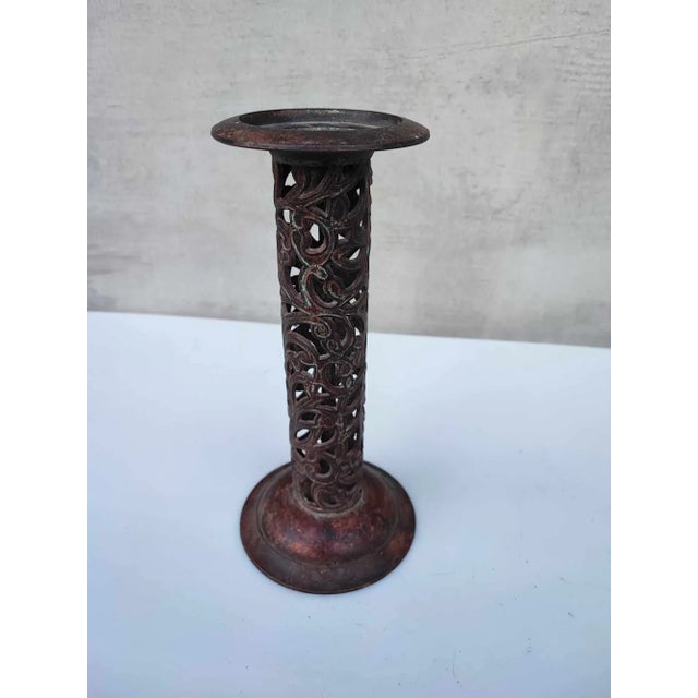 Vintage Brass Candlestick, 1890s For Sale - Image 5 of 6