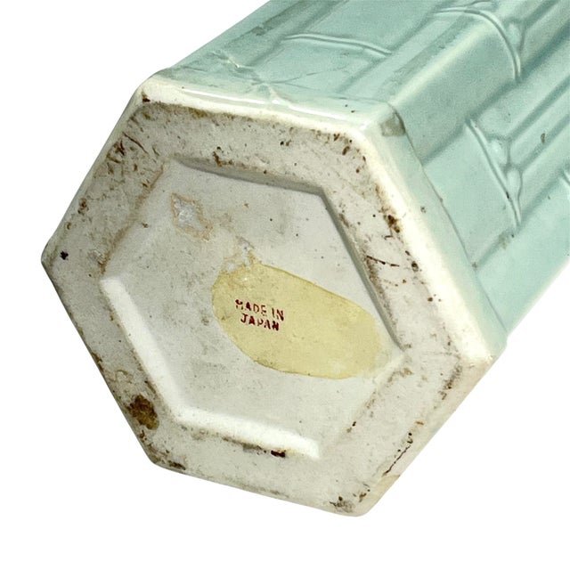 Wood Vintage Japanese Celadon Vase For Sale - Image 7 of 8
