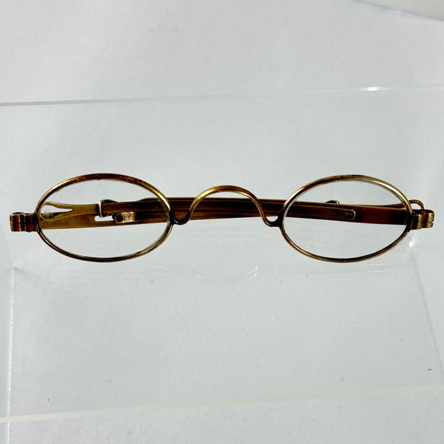 American Historical Civil War Era Brass Frame Ladies Magnifying Glasses For Sale - Image 3 of 10