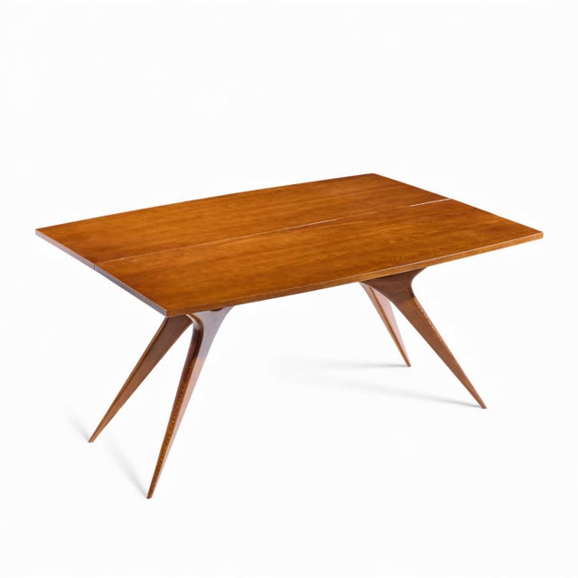 Mid 20th Century Giuseppe Scapinelli Mid Century Brazilian Walnut Console Flip Top Dining Table For Sale - Image 10 of 11
