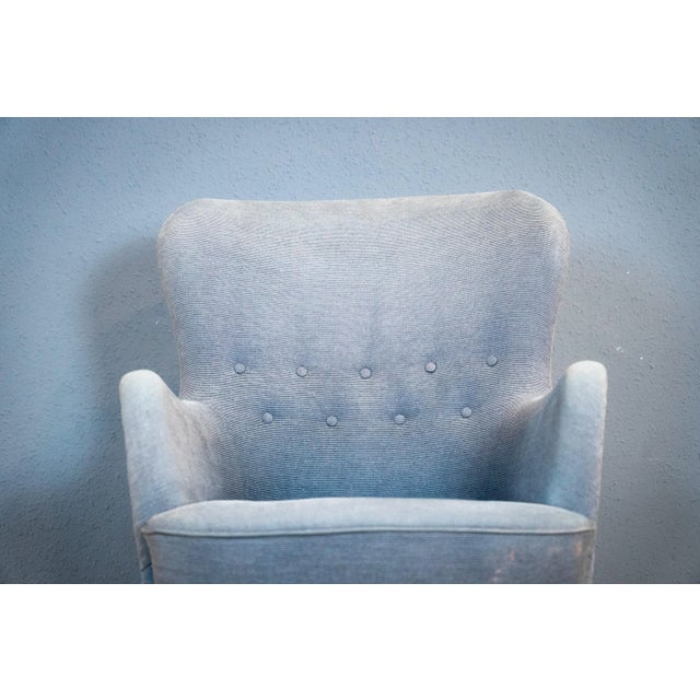 Blue Armchair from C.M. Madsen, 1950s For Sale - Image 5 of 7