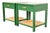 Michael Taylor for Baker Furniture Mid-Century Hollywood Regency Green Lacquer and Cane Campaign Nightstands, Newly Refinished For Sale