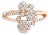 14K Rose Gold Plated .925 Sterling Silver 1/2 Cttw Diamond Scatter Composite Bypass Ring (I-J Color, I1-I2 Clarity) - Size 7 For Sale
