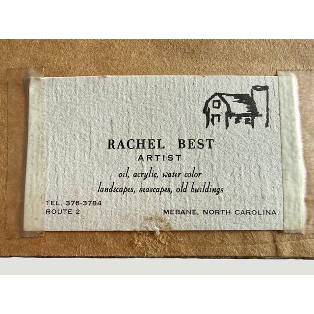 1970s Original Rachel Best Oil Painting-Nc Landscape-Framed Folk Art-Southern Mountain For Sale - Image 6 of 10