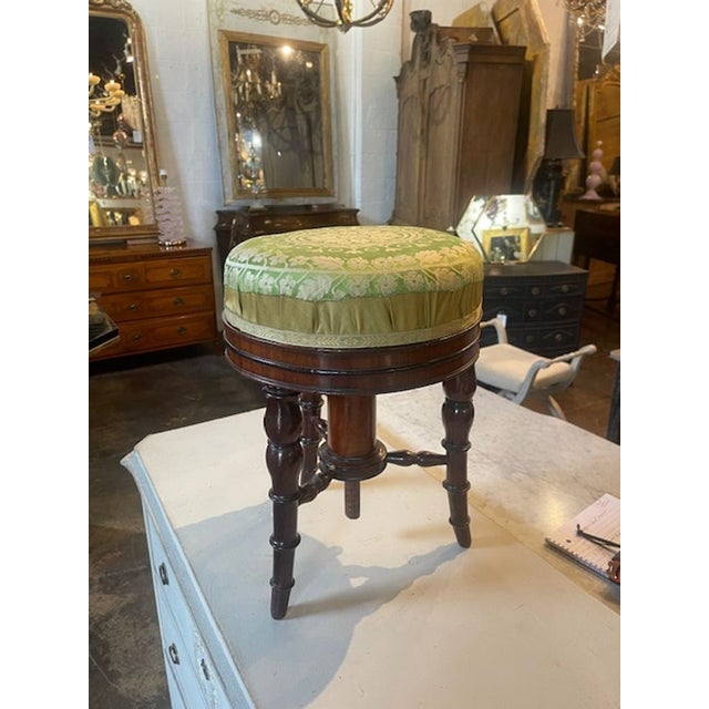 Adjustable 19th Century English Regency Mahogany Piano Stool For Sale - Image 4 of 8