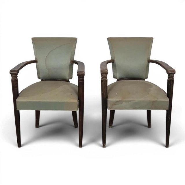 Vintage Armchairs in the style of Pascaud, 1940s, Set of 2 For Sale - Image 9 of 9