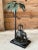 Sculptural Cold Painted Metal Bronze Elephant Tole Palm Tree Figure For Sale In Naples, FL - Image 6 of 12