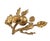 A charming, vintage, gilt tole apple object. Features an apple on a branch surrounded by leafy foliage. Applied gilt...