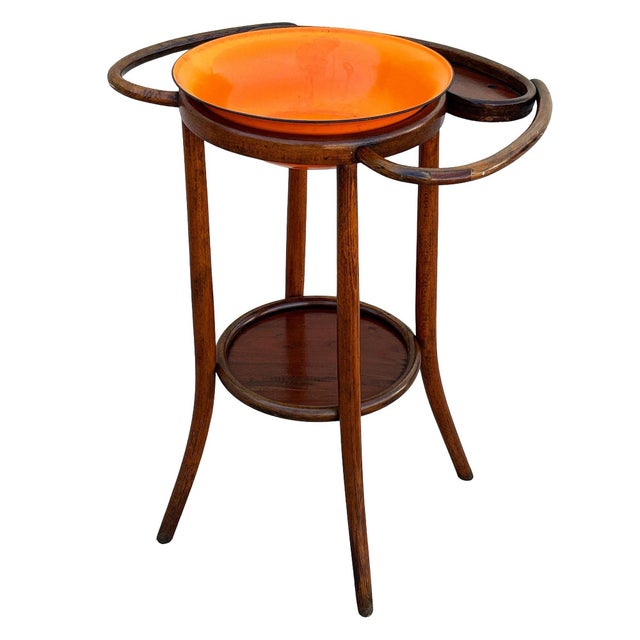 Late 19th Century Late Victorian Bent Oak Wash Shaving Stand W/ Bowl by Thonet For Sale - Image 5 of 9