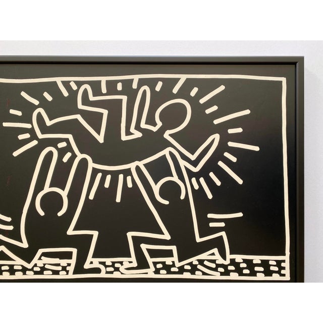 Keith Haring Estate Vintage 1993 Lithograph Print Framed Pop Art Poster " Poster for Tony Shafrazi Gallery " 1982 For Sale - Image 9 of 12