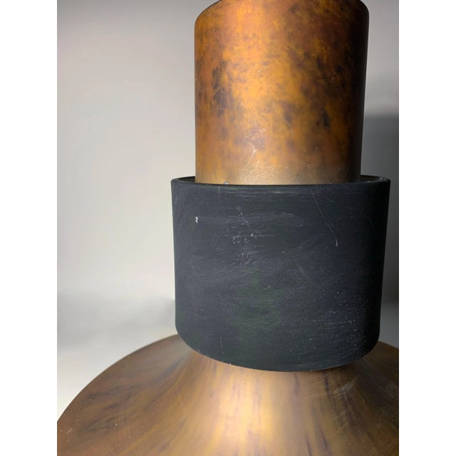 Mid-Century Modern Lightolier Vintage Patinated Copper Pendant For Sale - Image 3 of 7