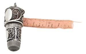 Silver Thimble in Filigree Mesh