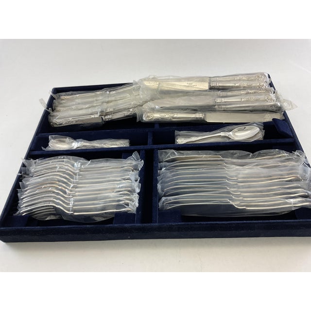 New 1970s Complete European Cutlery Set for 12, Including Fish Eaters & Serving Pieces 129 Pieces. For Sale - Image 13 of 14