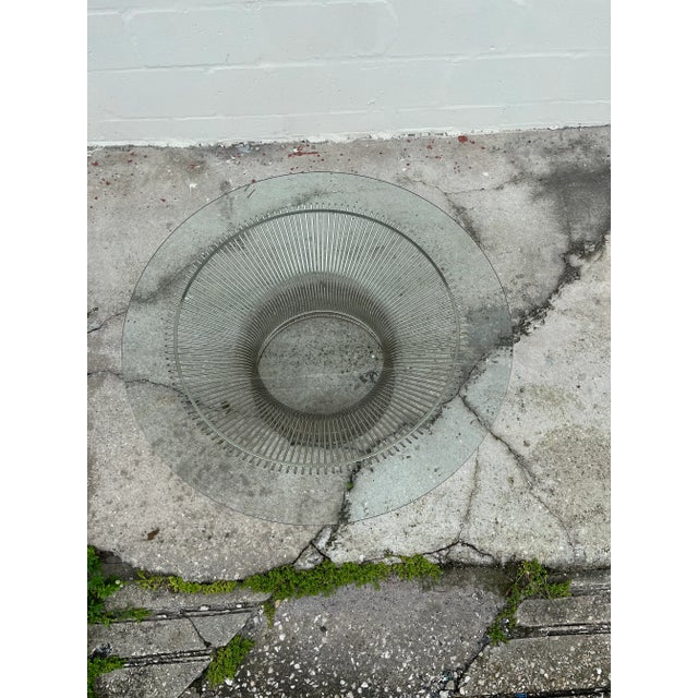 Mid Century Modern Coffee Table With Round Glass Top | Warren Platner For Sale - Image 11 of 12