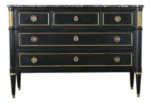 French 19th Century Ebonized Louis XVI Style Commode