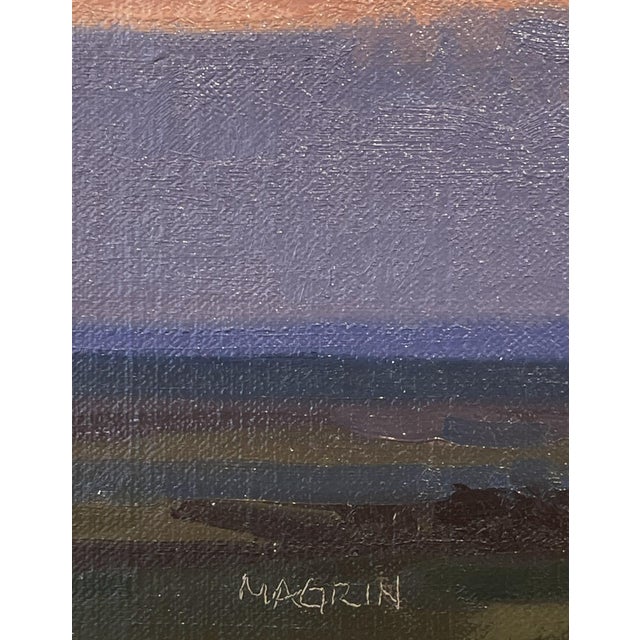 Contemporary Held in Stillness Study by Michael Magrin | Oil on Mounted Linen Sunset Landscape For Sale - Image 3 of 14