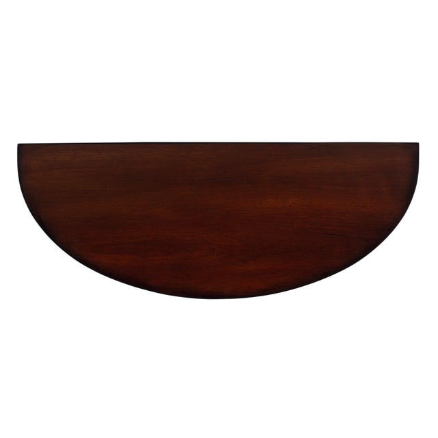 Wood Ingrid 36 in. W Demilune Wood Traditional Console Table, Antique Cherry For Sale - Image 7 of 8