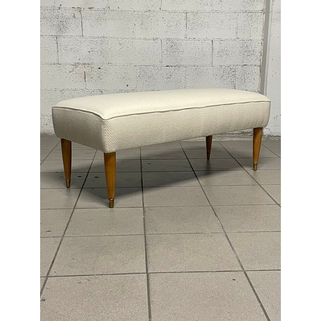 Brown Bench in Maple and Wool, 1940s For Sale - Image 8 of 16