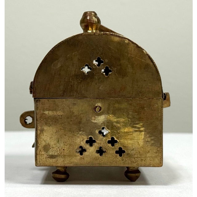 Vintage Domed Brass Cricket Box on Ball Feet For Sale - Image 9 of 10