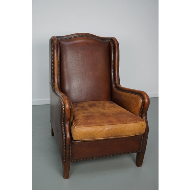 Vintage Dutch Cognac Leather Club Chair, 1970s, in Good conditions. Designed 1970 to 1979