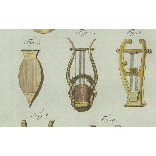 Early 19th Century Bertuch, Ancient Greek and Roman Lyres, 1802, Engraving For Sale - Image 5 of 11