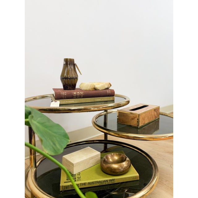 Milo Baughman Style Tubular Chrome Swivel Coffee Table Smokey Glass MCM For Sale - Image 12 of 13