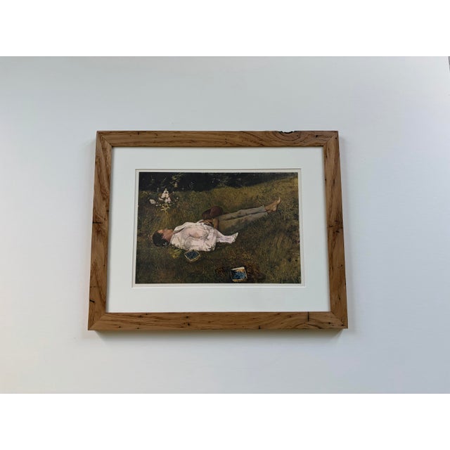 Chestnut Andrew Wyeth’s “The Berry Picker” Framed in American Chestnut For Sale - Image 8 of 9