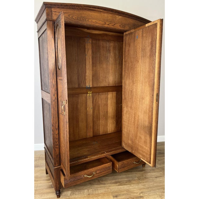 French Wardrobe in Oak with Mirror For Sale - Image 11 of 13