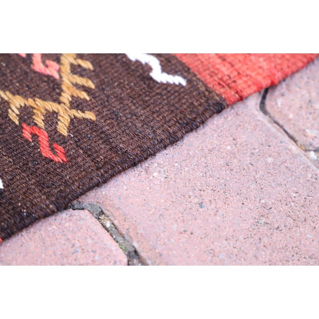 1960s Rustic Style Cicim Stripe Design Handmade Oushak Kilim Runner Rug For Sale - Image 4 of 10