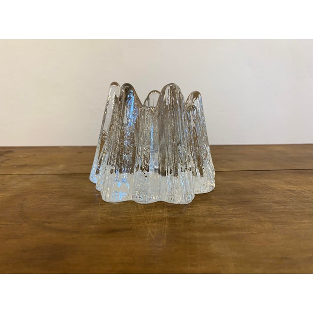 Vintage Volcano Crystal Glass Votive Candleholder by Rune Strand for Nybro, Sweden, 1970s For Sale - Image 4 of 12