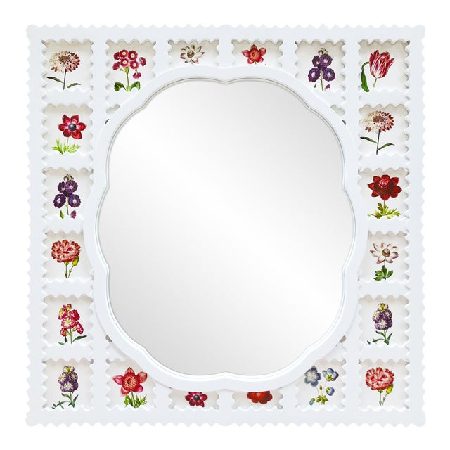 Fleur Home x Chairish Liz Marsh Scallop Lattice Mirror For Sale