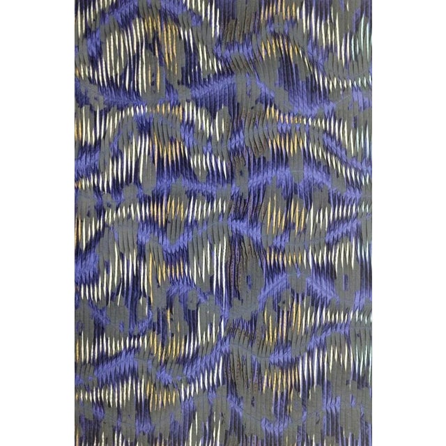 Contemporary Cobalt Textured Composition, Canvas Painting, Framed For Sale - Image 11 of 13