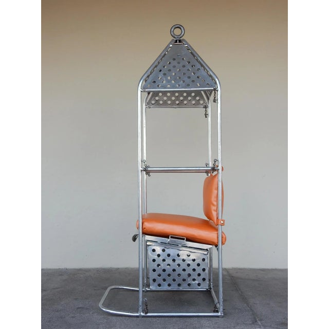 Great conversation piece this custom made circa 1950s hoist chair. Via crane, hoist or helicopter... this chair was meant...