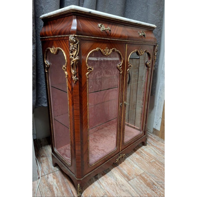 Napoleon III Display Case in Mahogany For Sale - Image 3 of 6