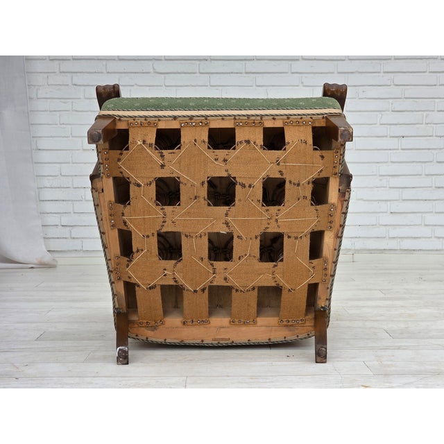 Vintage Danish Lounge Chair in Wool Fabric and Oak, 1950s For Sale - Image 13 of 18