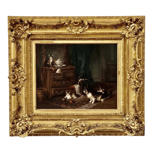 Jules Leroy (French, 1856-1921) Kittens at Play For Sale