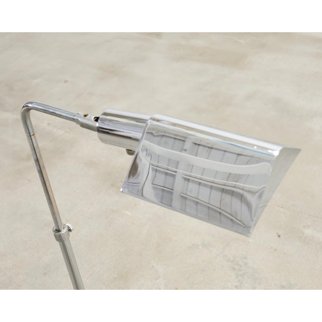 Mid 20th Century Koch & Lowy Omi Chromed Steel Adjustable Pharmacy Floor Lamp For Sale - Image 11 of 18