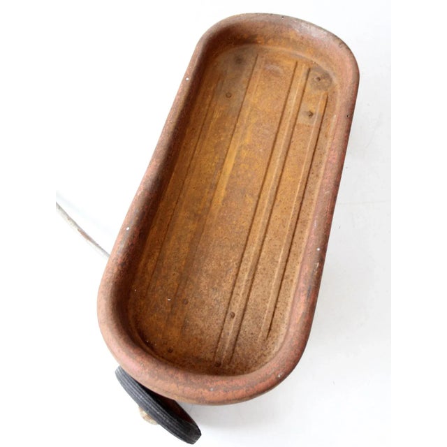 Vintage Red Metal Wagon For Sale - Image 9 of 12