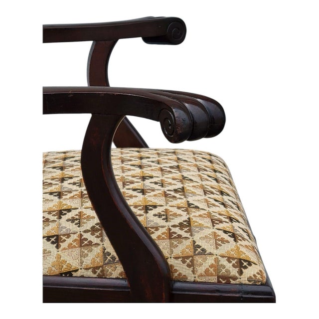 Wood 19th Century Antique Carved Mahogany Chippendale Style Ball & Claw Foot Side/Desk Chair For Sale - Image 7 of 10