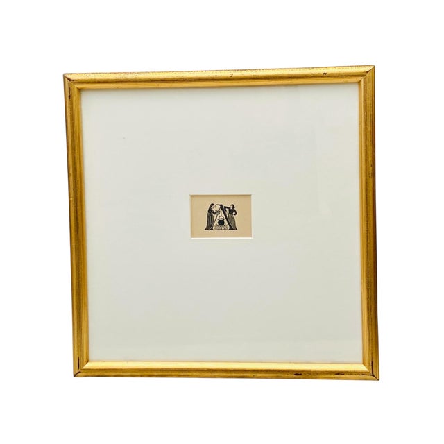A set of four wood engravings by eric gill, printed from the original blocks and depicting decorative initial letters...