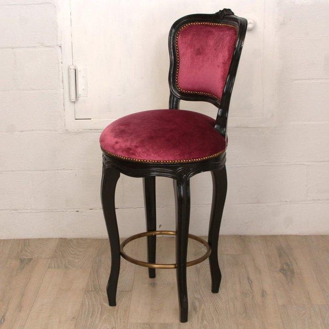 Late 20th Century Set of 3 French Provincial Swivel Barstools, Late 20th Century For Sale - Image 5 of 9
