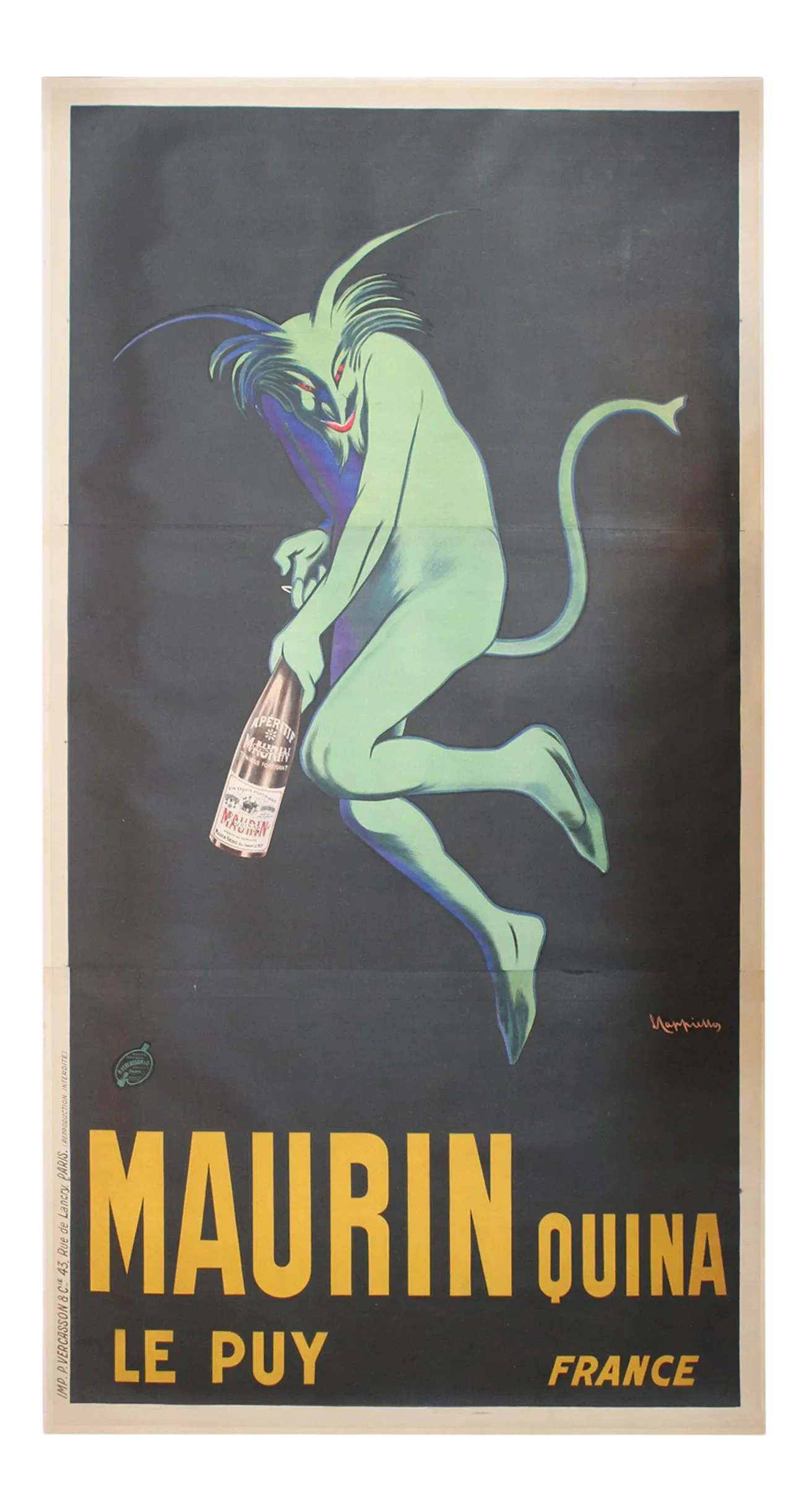 Early 20th Century Maurin Quina Ley Puy French Poster | Chairish