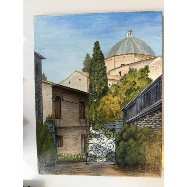 Realism Vintage Italian Landscape Painting by Eleanor Hannah Harris – Dated 1990 For Sale - Image 3 of 14