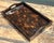 Brown Vintage Tessellated Coconut Shell Tray For Sale - Image 8 of 10