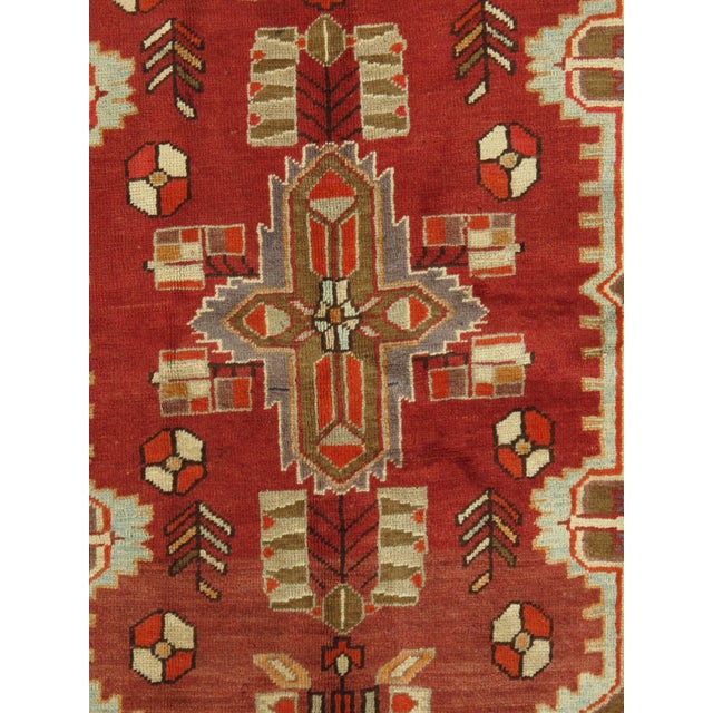 Persian Vintage Hand-Knotted Persian Mousel Rug 4'2" X 6'8" For Sale - Image 3 of 6