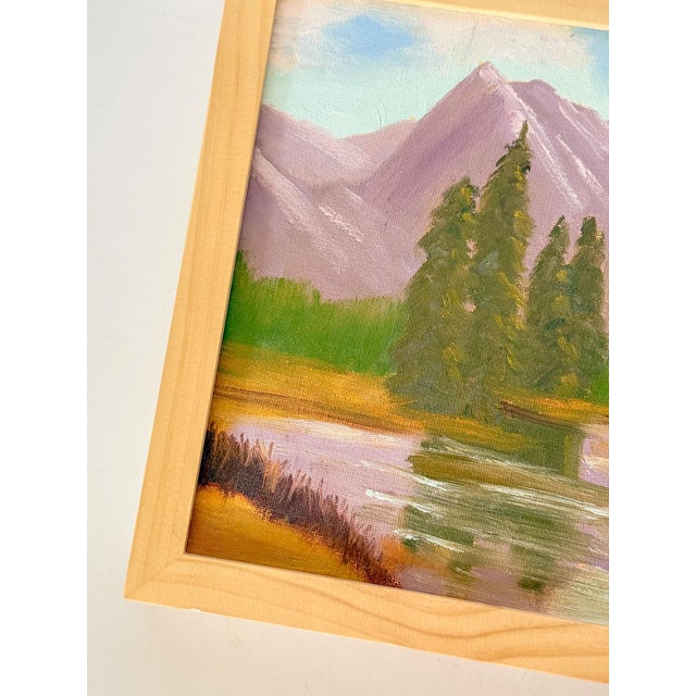 Early 21st Century Impressionist Landscape Painting in Modern Maple Gallery Frame For Sale - Image 5 of 8