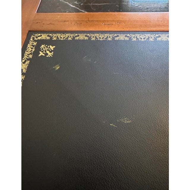 1980s Louis XVI Directoire Style Cherry Leather and Marble Writing Desk For Sale - Image 10 of 10