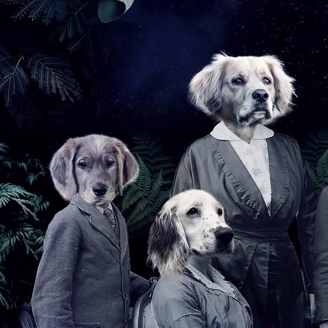 Never forget the Forest - Dogs by Marcin and Kate Owczarek | Digital Artwork of dogs in vintage attire. For Sale - Image 4 of 5